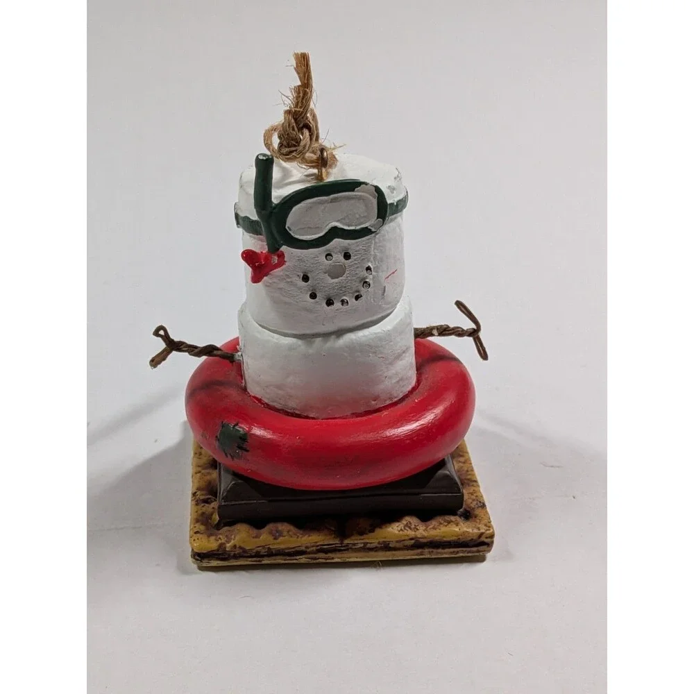 S’mores Original Christmas Snowman Ornaments Lot of 5 NEEDS TLC, Missing Broken